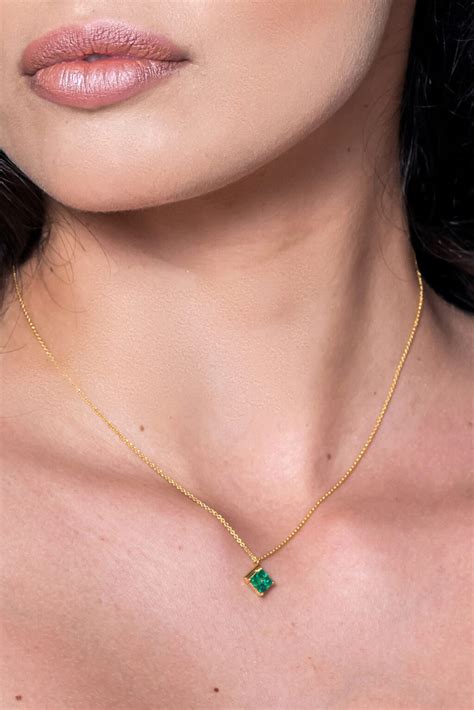 Square Emerald Pendant Nadia Zachou Fine Jewellery Creations