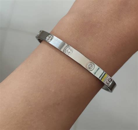 Stainless Steel Silver Love Bracelet Etsy