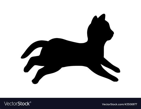 Lying cat black silhouette playful cat stencil Vector Image