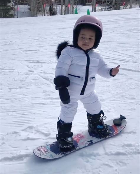 Kylie Jenner's Daughter Stormi Learns to Snowboard