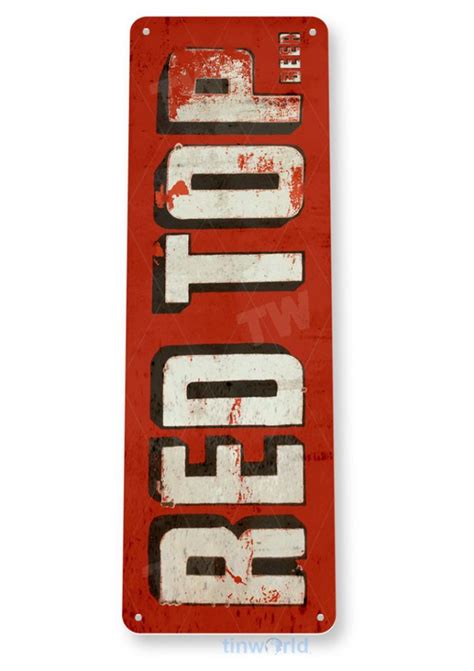 Red Top Beer Sign D244 Tinworld Liquor Signs