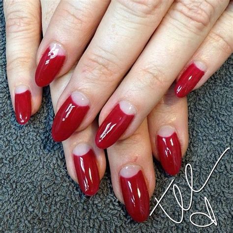 Glitter Glimmer Glossy Nails Classic Red Moon Mani Classicred