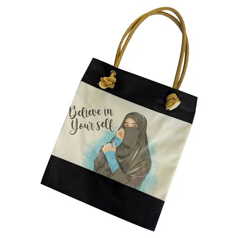 Jual Tas Wanita Tote Bag Canvas Motif Gambar Karakter Hijab Resleting