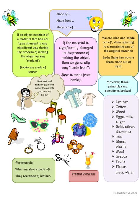 Made Of Or Made From English ESL Worksheets Pdf Doc