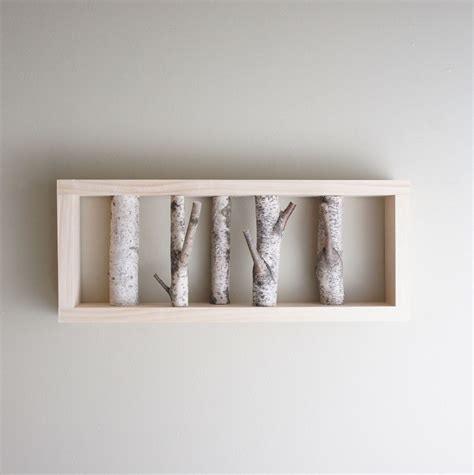 Natural White Birch Forest Wall Art Birch Branch Birch Log Wall Hanging Modern Rustic Wall