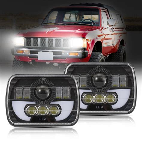 For Gmc Ford Pickup Van Dot X Rectangle Led Headlight Drl High Low