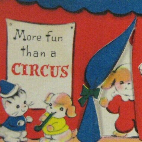 Norcross Card Birthday Party Invitation 1949 Used Circus Tent Elephant