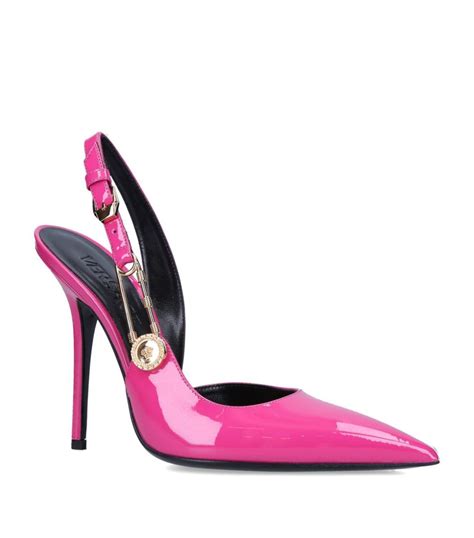 Versace Pink Patent Leather Safety Pin Slingback Pumps Harrods Uk