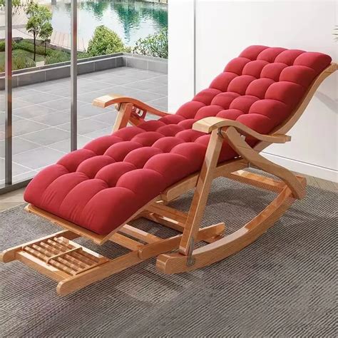 Modern Living Room Folding Bambu Cadeira De Balanço Portátil Lounge