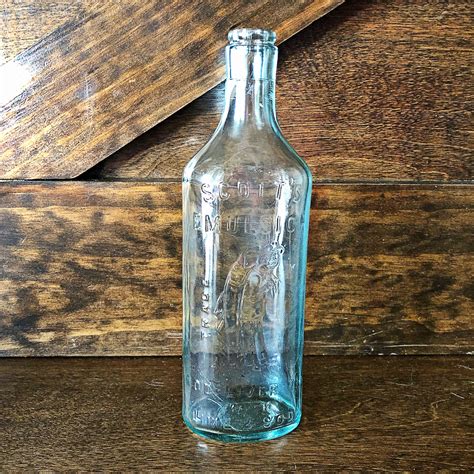 Antique Medicine Bottle Aqua Blue Bottle Scotts Etsy Antique