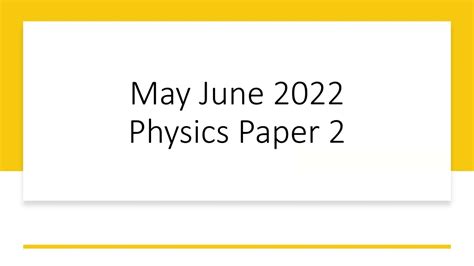 CSEC CXC May June 2022 Physics Paper 2 YouTube