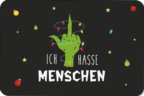 Fußmatte Grinch Ich Hasse Menschen mittelfinger Etsy