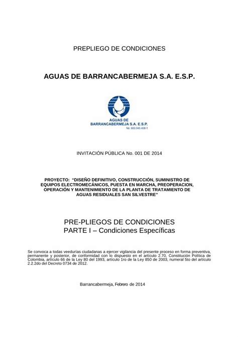 PDF AGUAS DE BARRANCABERMEJA S A E S P PDF file los polímeros