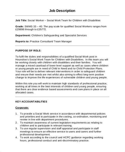 Social Worker With Children Job Description