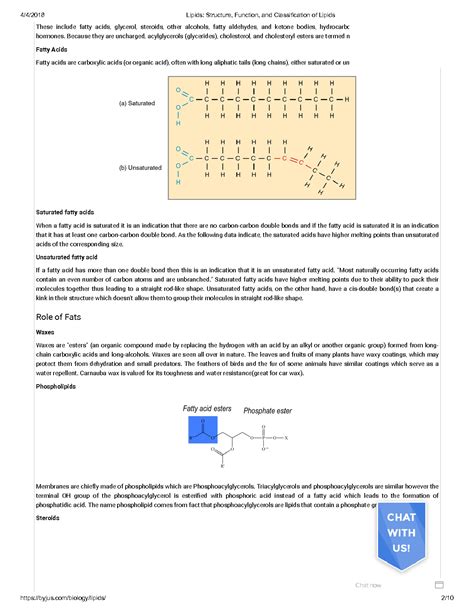 SOLUTION: Lipids structure function and classification of lipids - Studypool