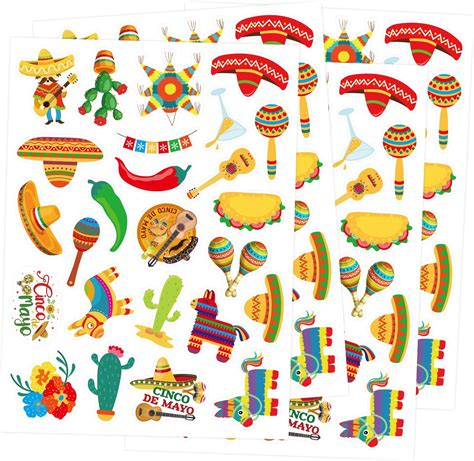 Lucleag 600 Pcs Mexican Fiesta Stickers For Kids Cinco De