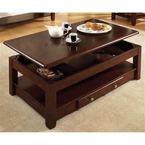 Bowery Hill Lift Top Coffee Table In Cherry Bh