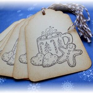 Hot Cocoa Gingerbread Cookie Tags Etsy
