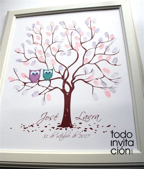 Cuadros de firmas con huellas en tu boda bautizo o comunión árbol de