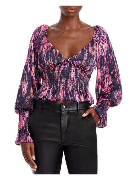 Wayf Heartbreaker Smocked Printed Peplum Top In Red Lyst