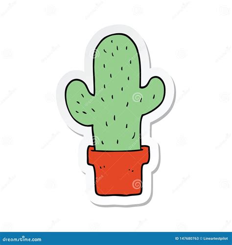 Pegatina De Un Cactus De Dibujo Ilustraci N Del Vector Ilustraci N De