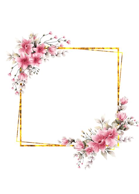 Watercolor flower frame 11660284 PNG