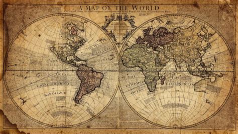 World Map Antique Style Windy Kakalina