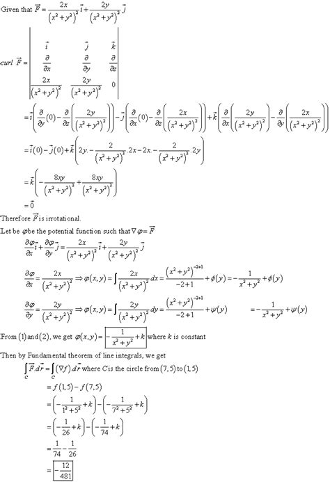 Solved Using The Fundamental Theorem Of Line Integrals In Exercises