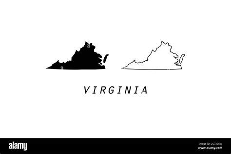 Virginia map outline state vector illustration Stock Vector Image & Art ...