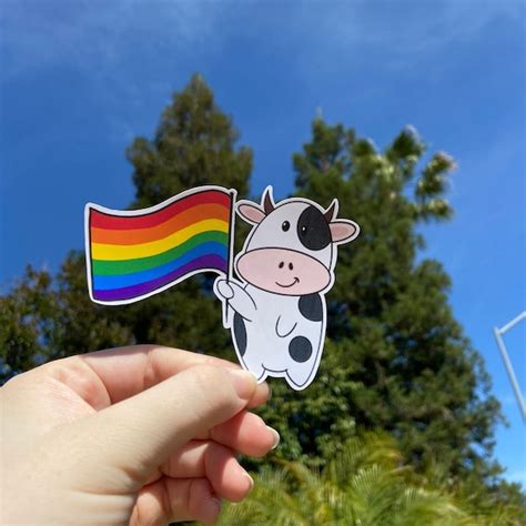 Lgbtq Pride Cow Stickers Etsy