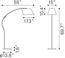 Derecho Floor Lamp By Zuo Mod Contemporary Floor Lamps Modern Floor