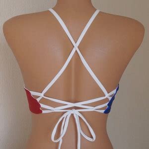 Texas Flag High Neck Halter Bikini Top Swimwear Swimsuits Bathing Suits