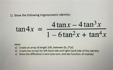 Solved Show The Following Trigonometric Identity Tan X Chegg