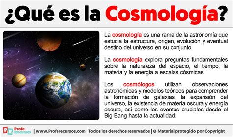 Qué es la Cosmología Definición de Cosmología