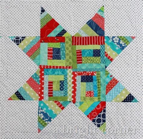 A Bright Corner: Twinkle Toes–a string block star quilt