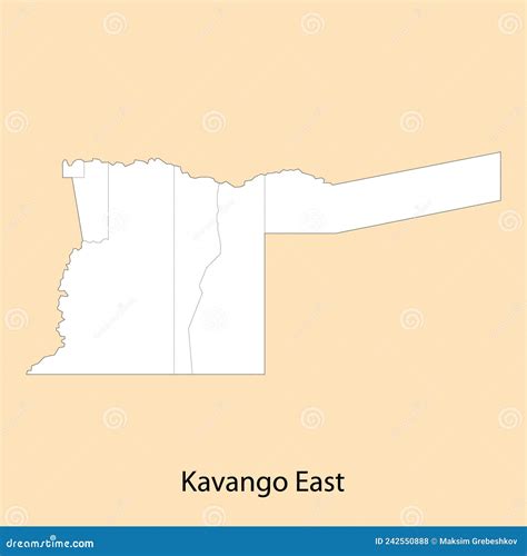 High Quality Map Of Kavango East Is A Region Of Namibia Stock Vector