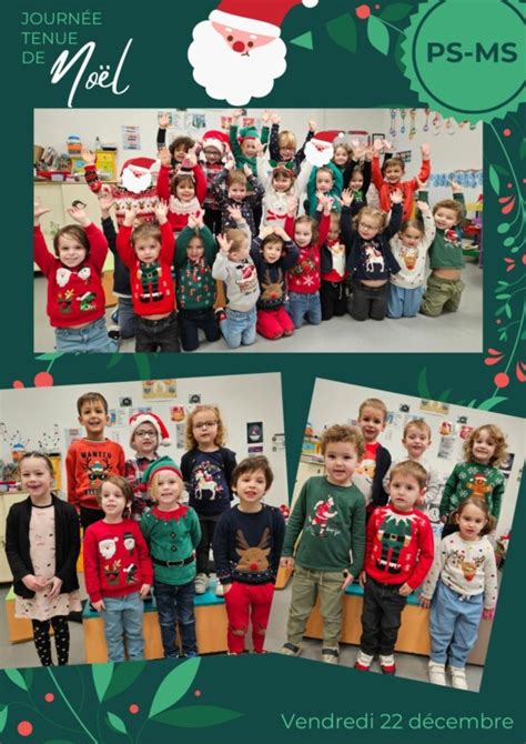 Journée tenue de Noël en PS MS Ecole St Joseph La Chaize le Vicomte