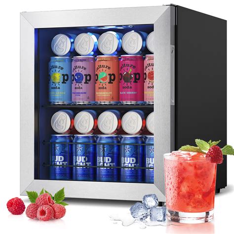 Yeego Beverage Refrigerator Cooler Mini Beverage Fridge With Glass