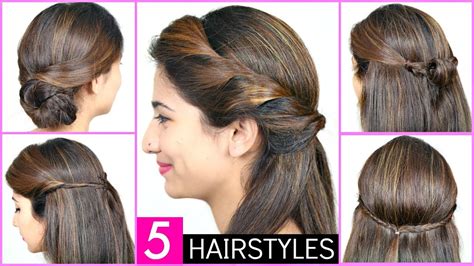 In Just 2 Mins 5 Quick And Easy Heatless Hairstyles Anaysa Youtube