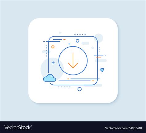 Scroll down button line icon scrolling screen Vector Image