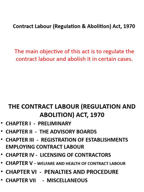 Contract Labour Regulation And Abolition Act Pdf Employment Wage