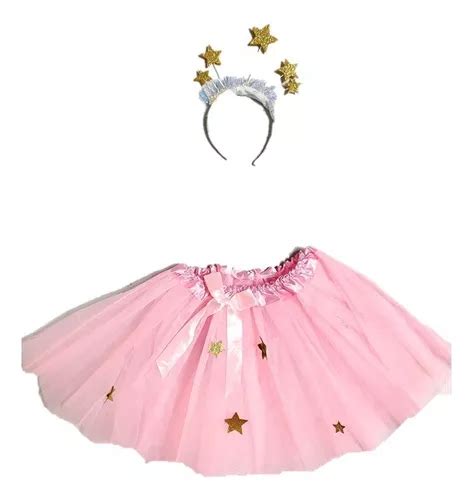 Fantasia Infantil Saia Tule Tiara Estrela Acess R Carnaval