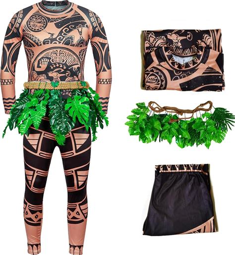 Vicdafafa Maui Costume Maui Tattoo Cosplay Costume T Shirt Pants