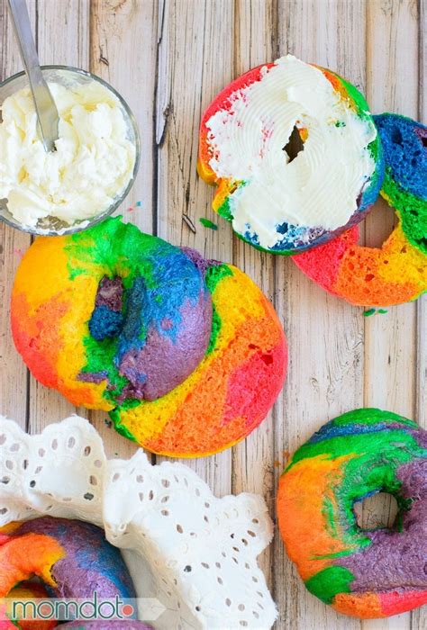 Rainbow Bagel Recipe: How to make Rainbow Bagels! - MomDot