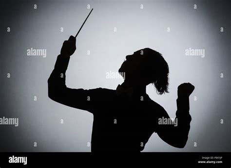 Funny conductor in musical concept Stock Photo - Alamy