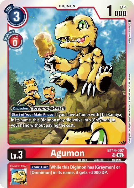 Agumon Bt 14 Blast Ace Digimon Cardtrader