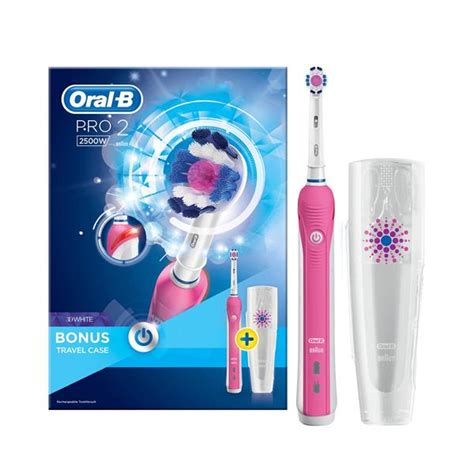 Oral B Pro W D White Electric Rechargeable Toothbrush Pink Edition