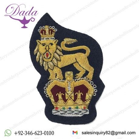 Crown Lion Blazer Badge Wire Blazer Badges Officer Uniform Bullion