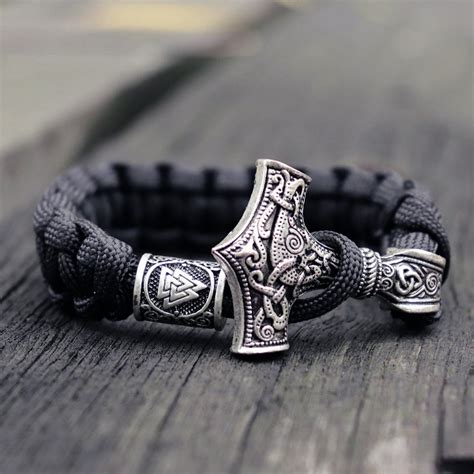 Herren Wikinger Mjolnir Lederarmband Thor Hammer Armband Etsy