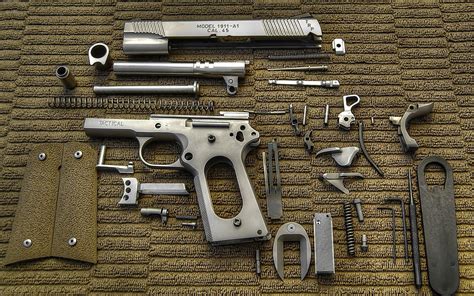 Colt 1911 Breakdown Hd Wallpaper For Gun Enthusiasts